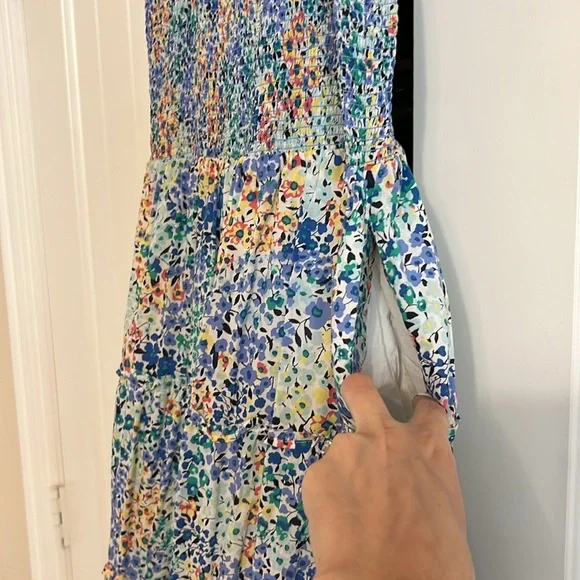 Multi Colored Floral Smocked Midi Dress! - Picture 6 of 11